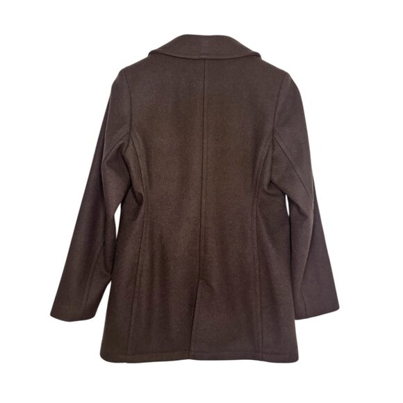 Vintage Ines De La Fressange Uniqlo Brown Wool Peacoat Jacket - Picture 3 of 7